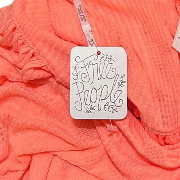 Free People Just a Fling Halter Tank Top Women's XS Orange NWT - Picture 7 of 8